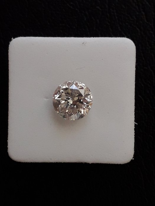 Ingen mindstepris - 1 pcs Diamant  (Naturfarvet)  - 1.16 ct - Rund - Fancy light Grå - I1 - Gemewizard Gemological Laboratory (GWLab)