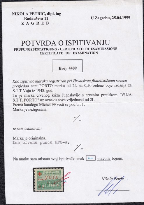 Triest - Zone B 1948 - Pro Røde Kors, Velgørenhedsfrimærker s.2