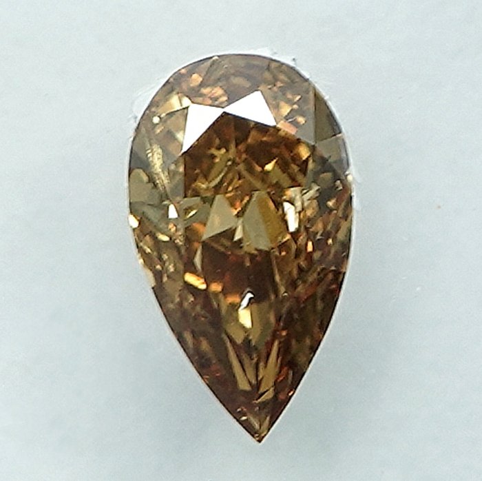 1 pcs Diamant  (Naturfarvet)  - 0.39 ct - Fancy deep Brunlig Gul - SI2 - International Gemological Institute (IGI)