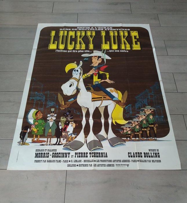 Morris - Lucky Luke Affiche Originale de 1971 - 120x160cm - (Daisy Town)