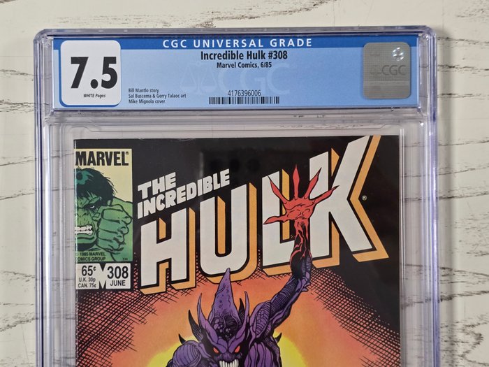 Incredible Hulk #308 - Incredible Hulk #308 CGC 7.5 - 1 Graded comic - Første udgave - 1985 - CGC 7.5