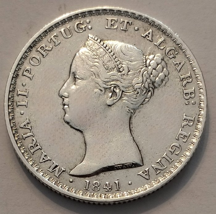 Portugal. D. Maria II (1834-1853). 500 Reis - 1841  (Ingen mindstepris)