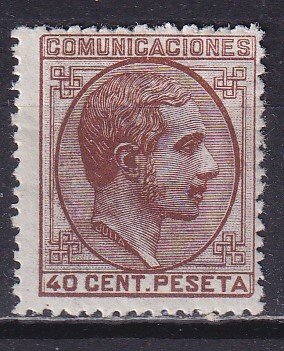 Spanien 1878 - Alfonso XII. 40 øre brun. - Edifil 195