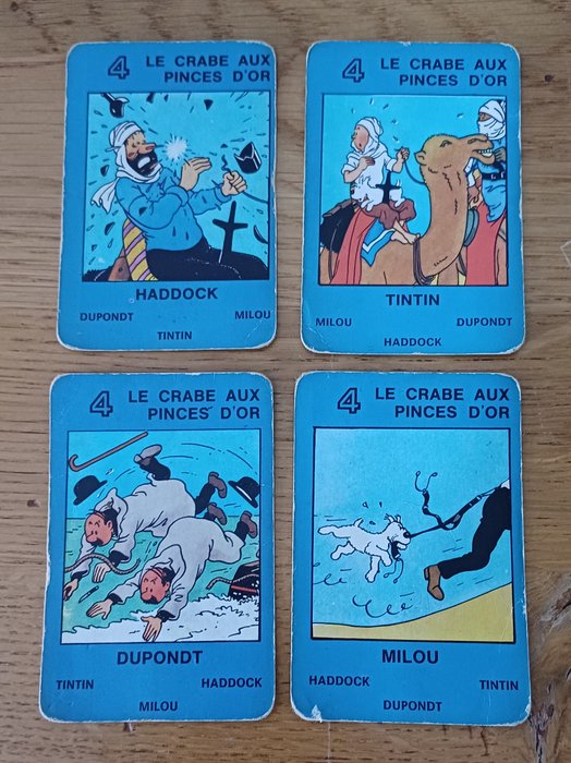 Tintin - Jeu des 7 Familles Nesquik + Jeu de 7 Familles Tintin Hemma + 2 Boites de 2 jeux de cartes à jouer - 4 Album - Første udgave - 1975/2010