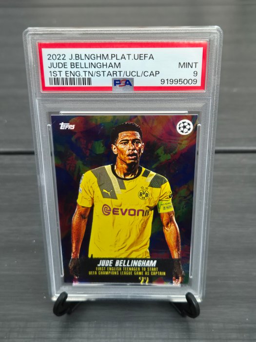 2022 Topps J.B. Platinum UEFA Jude Bellingham 1st Teenage UCL Captain PSA 9 Graded card