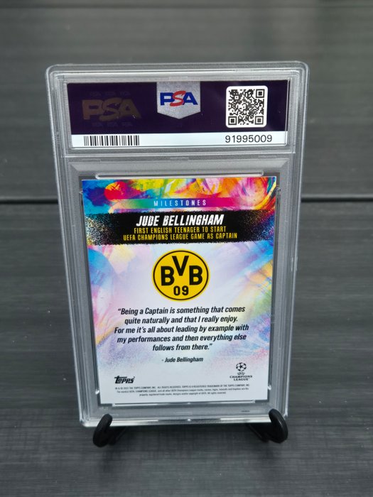 2022 Topps J.B. Platinum UEFA Jude Bellingham 1st Teenage UCL Captain PSA 9 Graded card