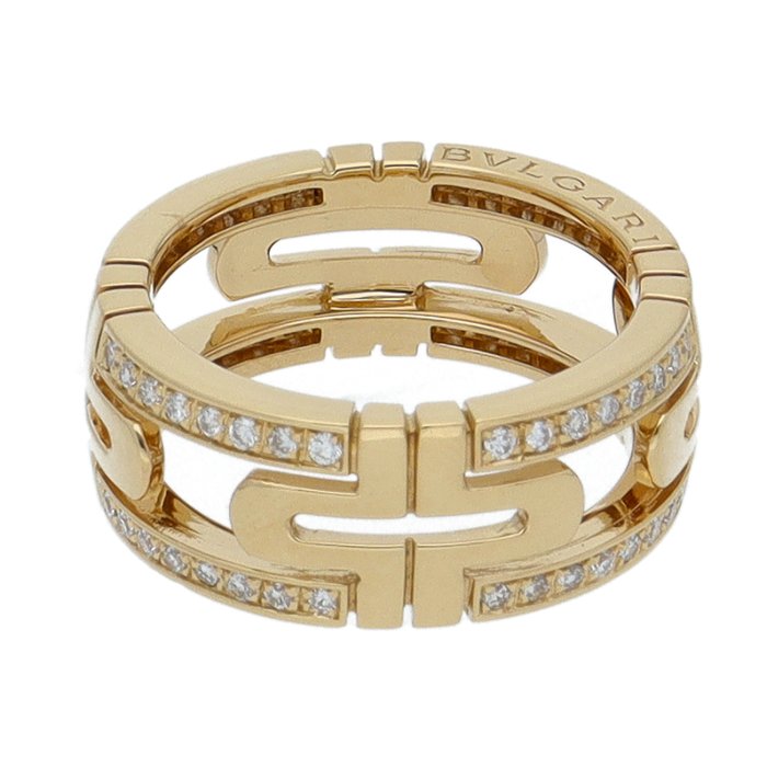 Bvlgari - Ring - New Parentesi Diamond Ring (#12) - 18 kraat Gulguld - Diamant