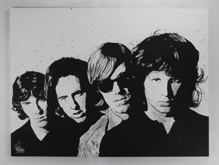 Jim Morrison - The Doors - Handpainted and signed painting - by artist Vincent Mink - Portrait