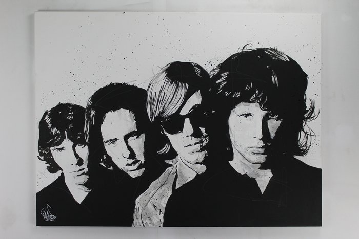 Jim Morrison - The Doors - Handpainted and signed painting - by artist Vincent Mink - Portrait