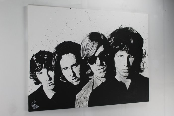 Jim Morrison - The Doors - Handpainted and signed painting - by artist Vincent Mink - Portrait