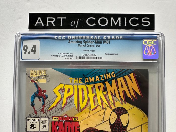 The Amazing Spider-Man #401 - Kaine Appearance - CGC Graded 9.4 - Very High Grade!! - White Pages!! - 1 Graded comic - Første udgave - 1995