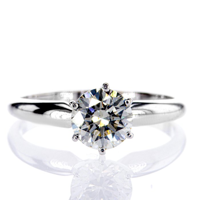 Ingen mindstepris - Forlovelsesring - 14 karat Hvidguld -  1.04ct. tw. Diamant (Natur)