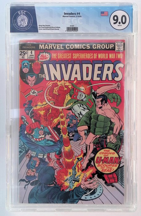 Invaders #4, 7 - 1st appearance of Union Jack  Baron Blood - EGC graded 9.0, 9.5 - 2 Graded comic