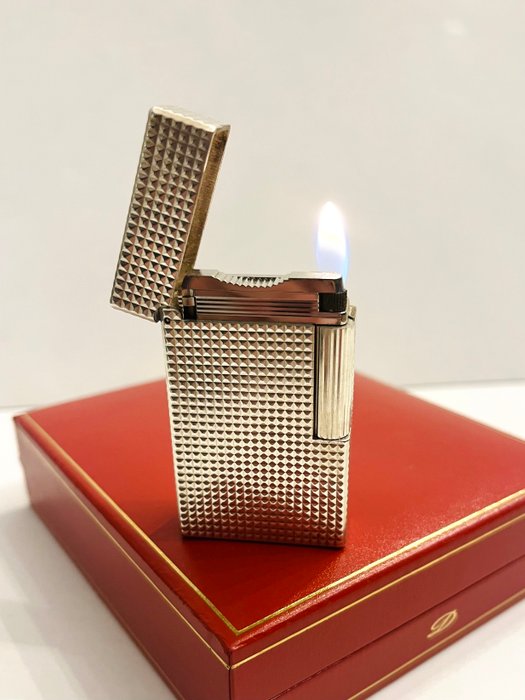 S.T. Dupont - L1 BR - Silver diamond head - Lighter - Forsølvet