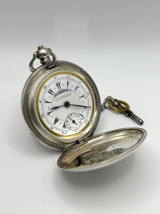 K. Serkiskoff  Co - Constantinople - Billodes - 800er Silber - Savonette - Taschenuhr - 1850-1900