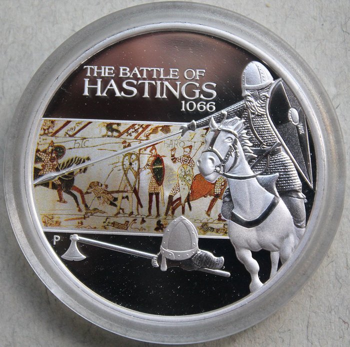 Tuvalu. 1 Dollar 2009 The Battle of Hastings, 1 Oz (.999)  (Ingen mindstepris)