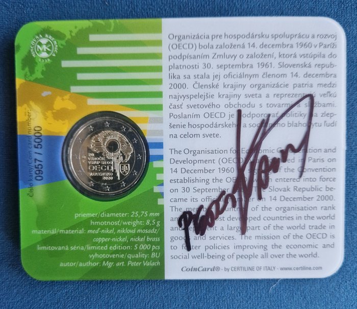 Slovakiet. 2 Euro 2020 "OECD" (signed by the author)