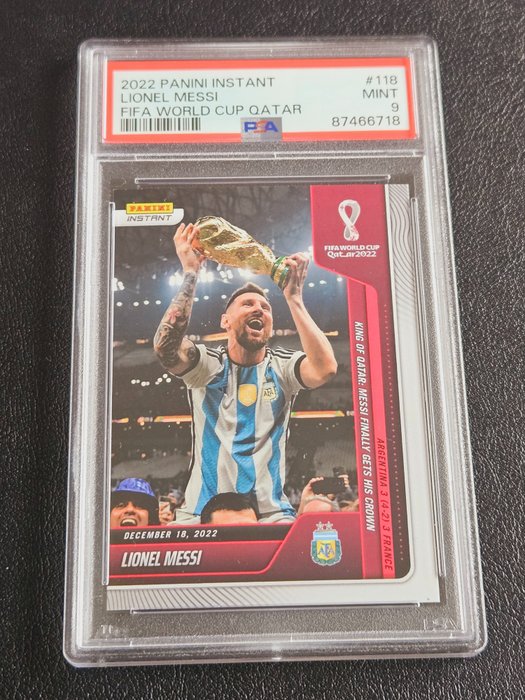 2022 Panini Instant World Cup Lionel Messi #118 PSA 9 Graded card