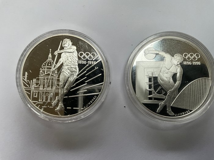 Frankrig 10 Francs 1994 Jeux Olympiques 2 monnaies Proof  (Ingen mindstepris)