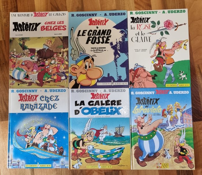 Asterix - 6x C - 6 Album - Første udgave - 1979/2001