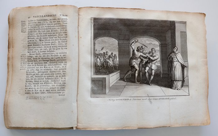 Holland - Forenede Holland; Isaak Tirion - Oude kaart der nu Vereenigde Nederlanden tot opheldering der vaderlandsche historie in de - 1749