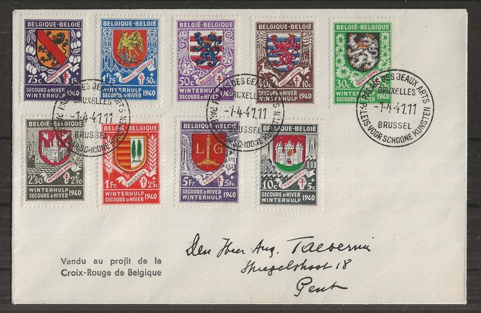 Belgien 1935/1959 - 4 bogstaver med nogle komplette serier