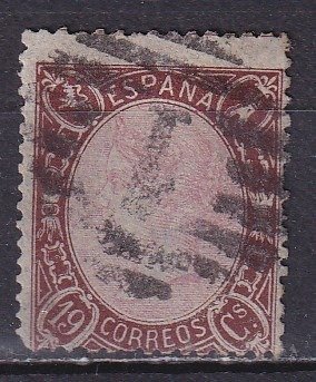 Spanien - 1865 - Isabel II, 19 brunrosa rum. CEM udtalelse