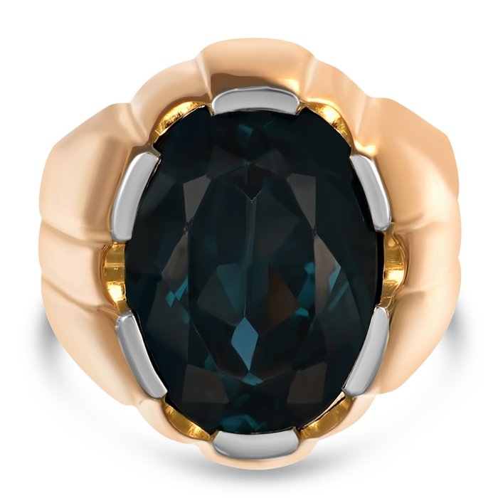 Ring - 18 kraat Gulguld, Hvidguld -  10.00ct. tw. Topas