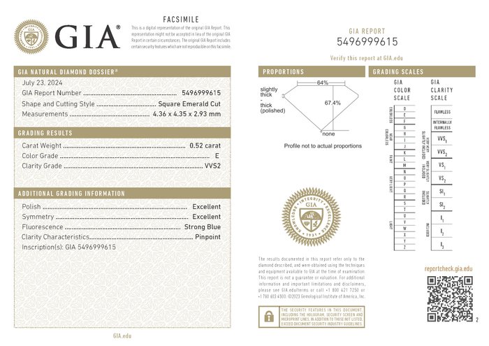 Ingen mindstepris - 2 pcs Diamant  (Natur)  - 102 ct - Smaragd - E - VS1 VVS2 - Gemological Institute of America (GIA) - *Par* *EX*