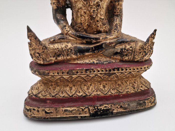 Buddha bronze 21 cm - Rattanakosin bladguld - Thailand