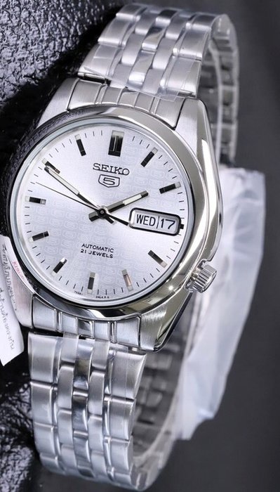 Seiko - Seiko 5 Automatic Day-Date - Ingen mindstepris - Mænd - Automatisk, Dagsdato, GRÅ urskive