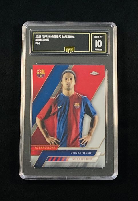 2022 - Topps - Chrome FC Barcelona - Ronaldinho - #44 - 1 Graded card - GMA 10