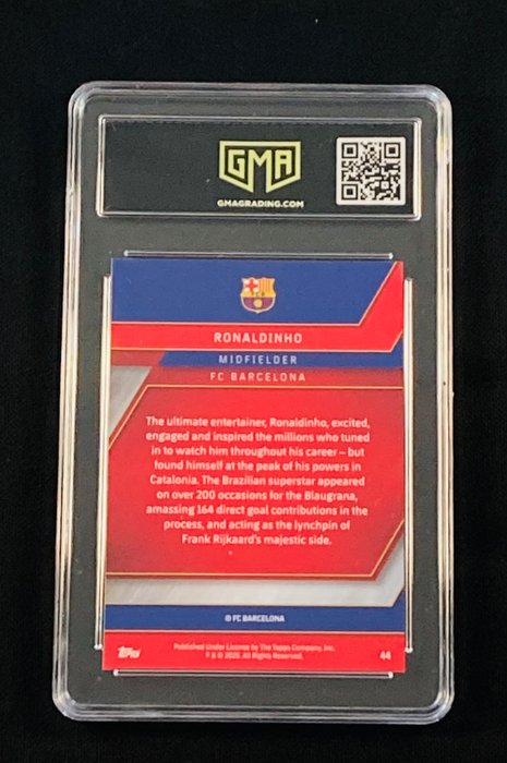 2022 - Topps - Chrome FC Barcelona - Ronaldinho - #44 - 1 Graded card - GMA 10