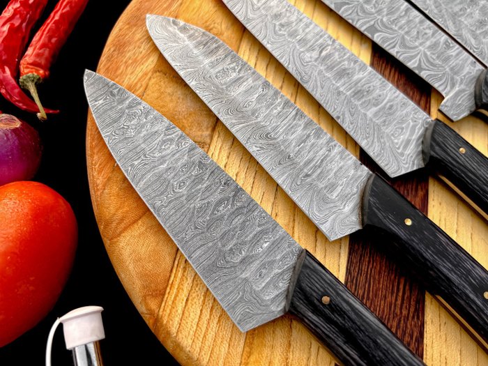 Black Smith - Køkkenkniv - Chef's knife -  Kicthen kokkeknive sæt Formål daglig brug indendørs og udendørs - Sort Alaska træ - Förenta staterna - Køkken kok og grill sæt