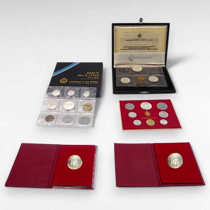 San Marino, Vatikanstaten. Collection of coins sets 1978-1981  (Ingen mindstepris)