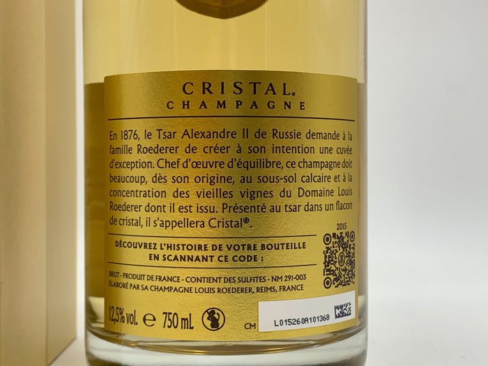 2015 Louis Roederer, Cristal - Champagne Brut - 1 Flaske (0,75L)