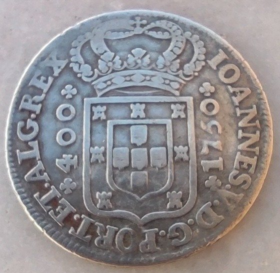 Portugal. João V (1706-1750). Cruzado Novo (480 Reis) 1750 - Coroa de 5 Arcos  (Ingen mindstepris)