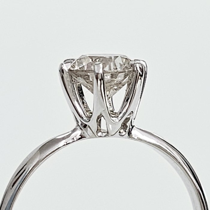 Forlovelsesring - 14 karat Hvidguld -  1.23ct. tw. Diamant (Natur)