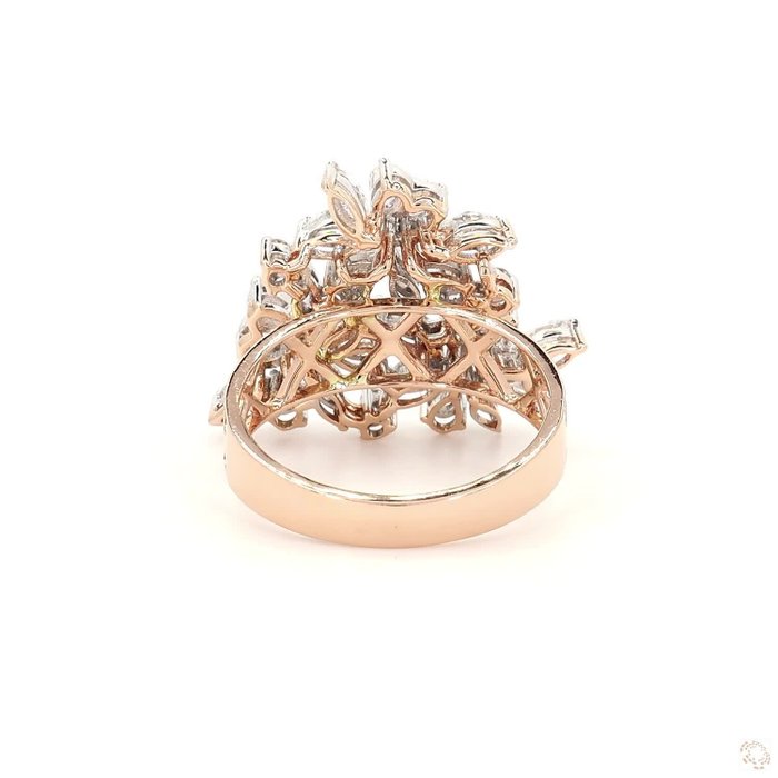 Ring - 14 karat Rosaguld -  1.22ct. tw. Diamant (Natur) - Diamant - 14KT PINK GULD RING