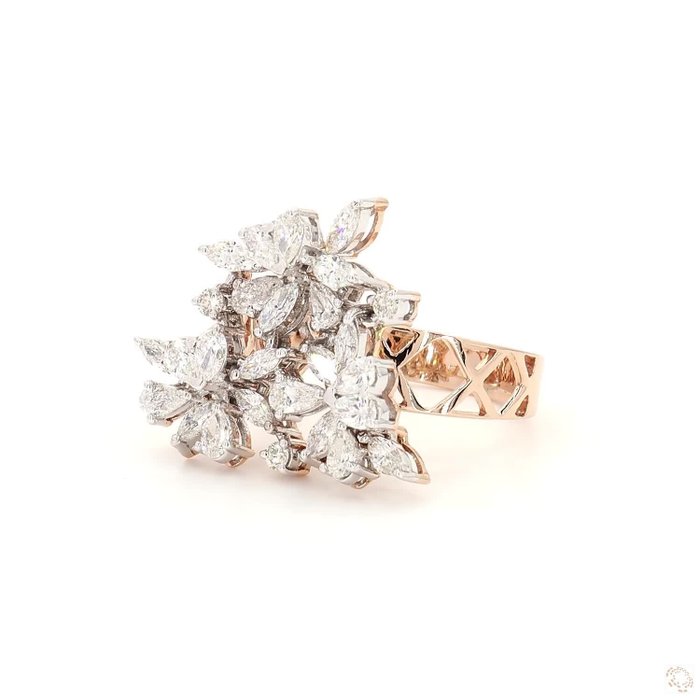 Ring - 14 karat Rosaguld -  1.22ct. tw. Diamant (Natur) - Diamant - 14KT PINK GULD RING