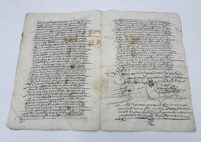 Hernando de Cuevas (Clérigo) - Documento notarial (donación) Ciudad de los Reyes (Lima) Virreinato del Perú - 1596