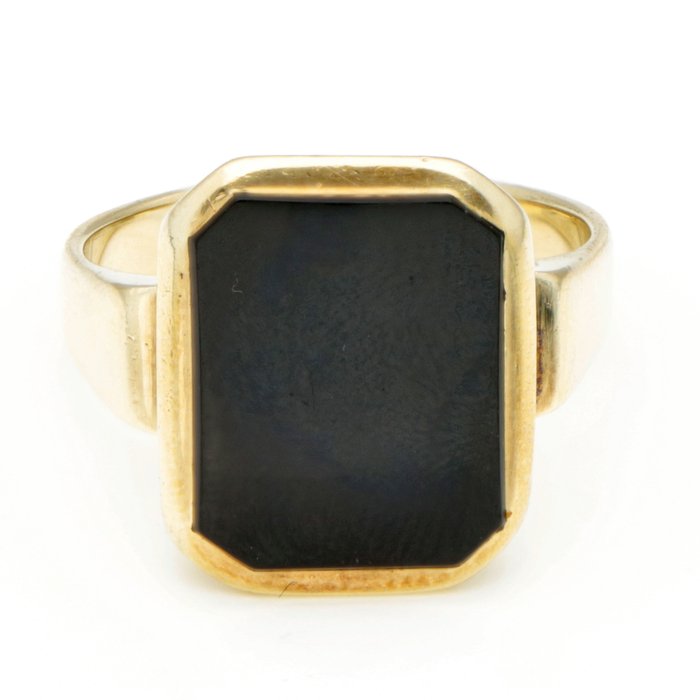 Ring - 14 karat Gulguld Onyx