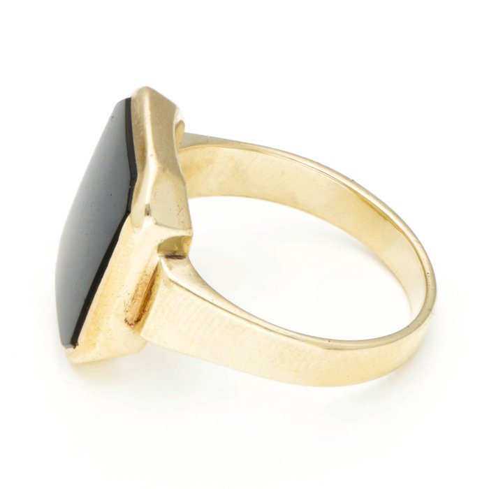 Ring - 14 karat Gulguld Onyx