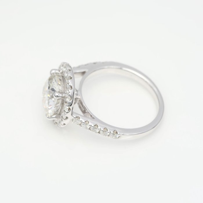 Ring - 18 kraat Hvidguld -  2.50ct. tw. Diamant (Laboratoriedyrket) - Diamant - Runde F-VS2