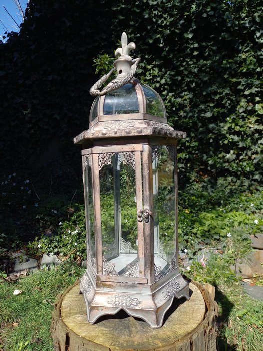 Lanterne - "Large Candle Lantern" - 53 cm - Glas Metal