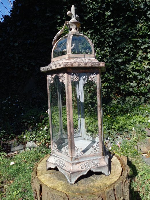 Lanterne - "Large Candle Lantern" - 53 cm - Glas Metal