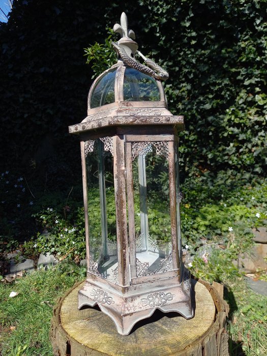 Lanterne - "Large Candle Lantern" - 53 cm - Glas Metal