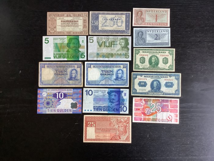 Holland. - 14 banknotes - various dates  (Ingen mindstepris)