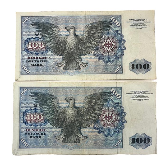 Tyskland Forbundsrepublikken - 2 x 100 Deutsche Mark 1970 - Pick 34a  (Ingen mindstepris)