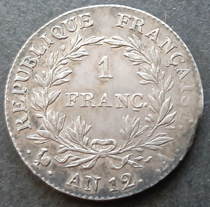 Frankrig. Consulat (1799-1804). 1 Franc An 12-A, Paris "Bonaparte Premier Consul"